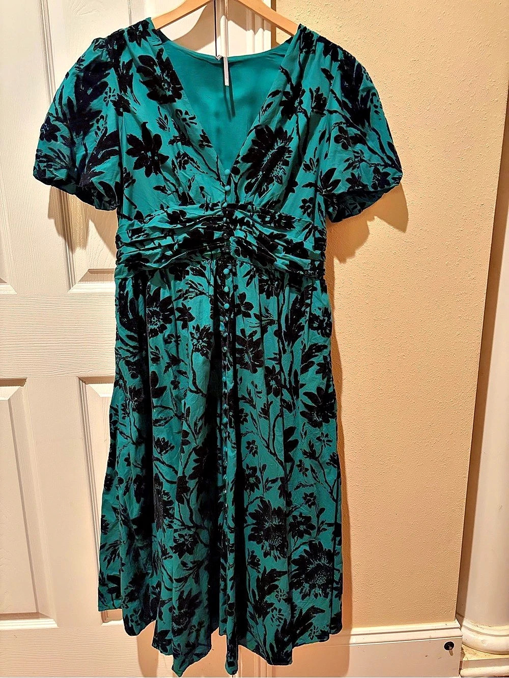 Anthropologie The Katerina Button-Front Dress: Velvet Edition Katerina
